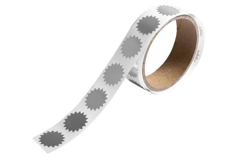 JAM PAPER Circle Label Wafer Seals with Serrated Edges - 3/4 Inch Diameter - Silver - 100 Round Labels/Pack - Image 3